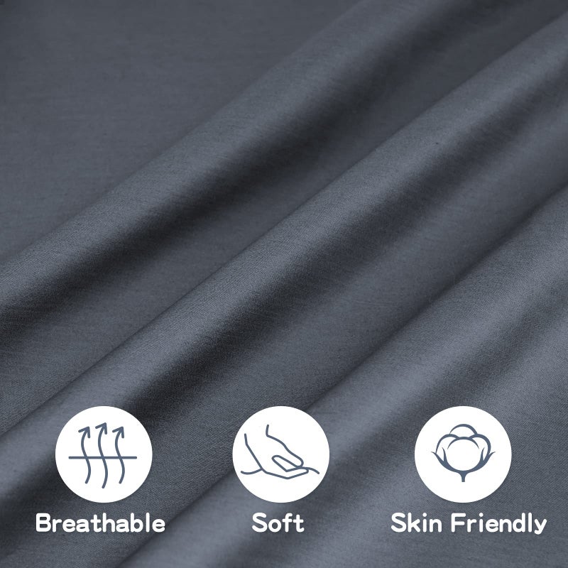 LULUSILK Organic Cotton Toddler Pillowcase 2 Pack, 14 x 20 Travel Pillow Case Cover for Babies, Kids, Boys and Girls, Soft and Breathable Small Pillow Cases with Envelope Closure, Dark Grey - Image 3